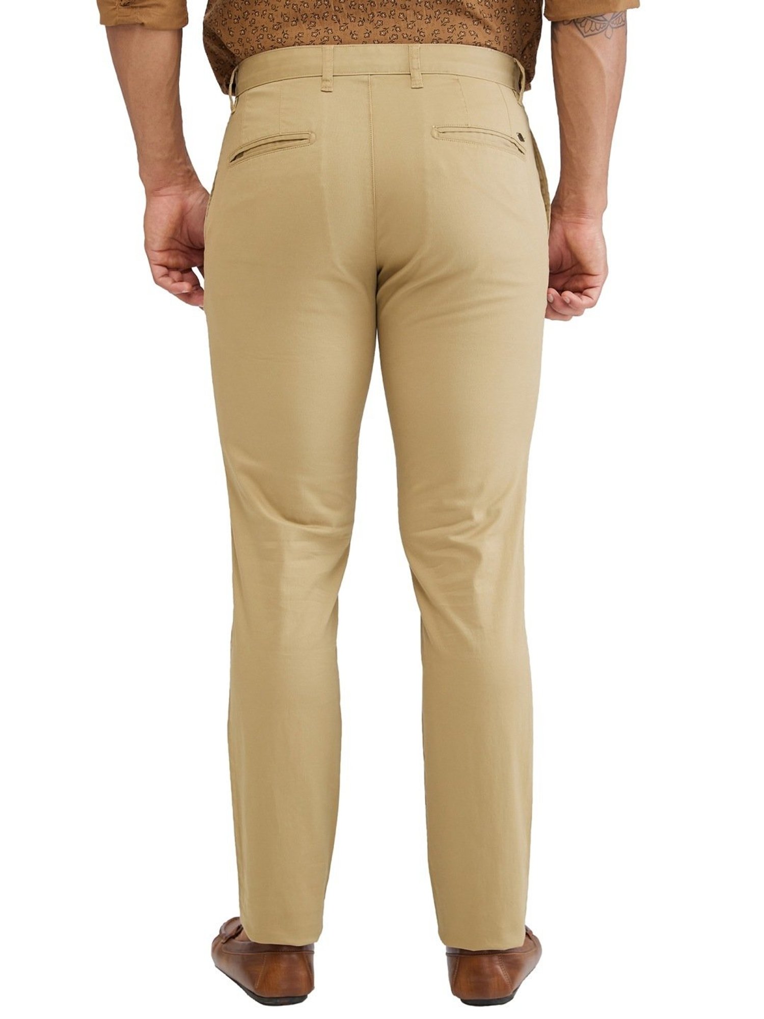 Parx Brown Tapered Fit Trousers