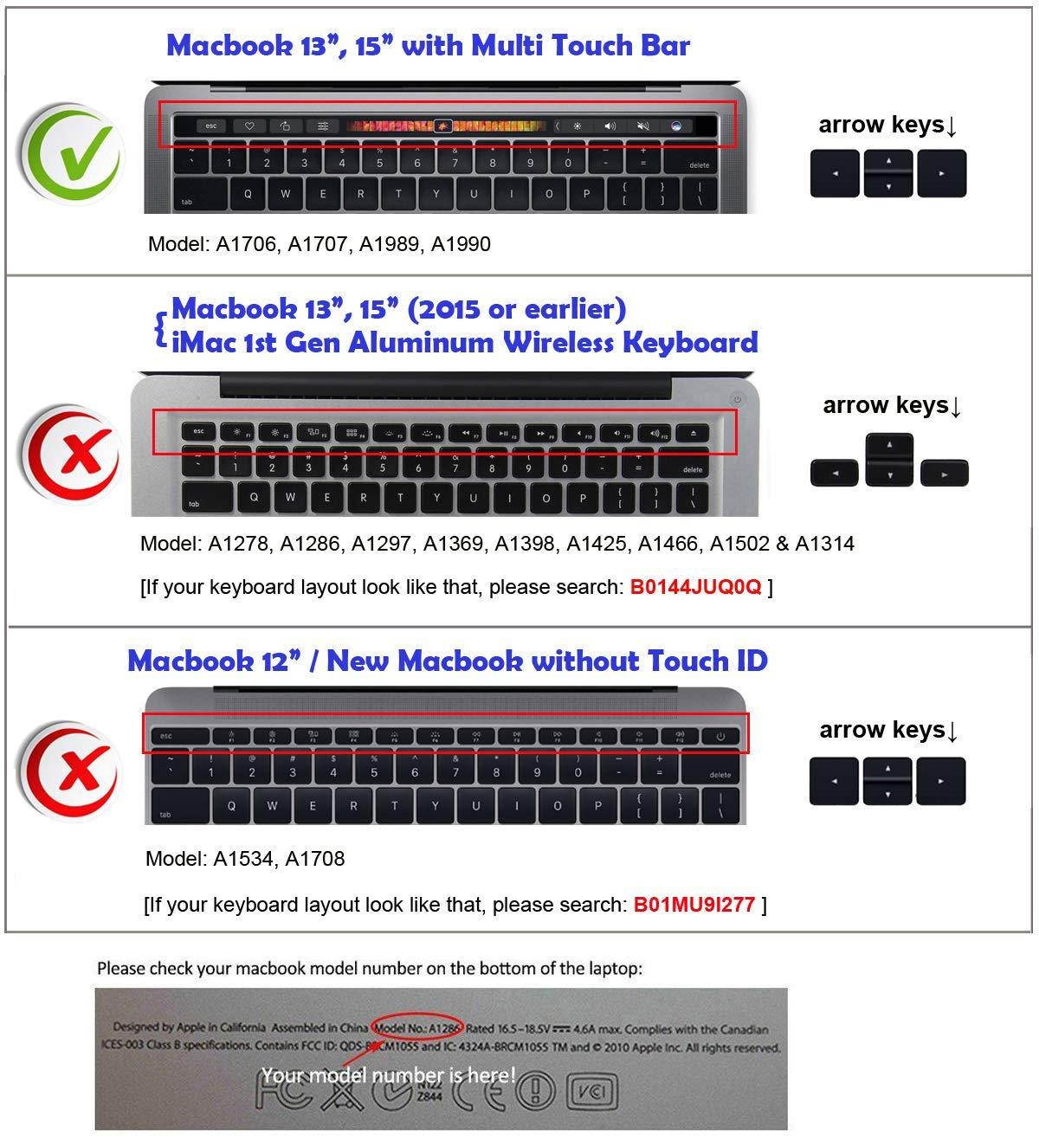 XSKN Final Cut Pro X 10 Keyboard Cover Skin for Touch Bar Models MacBook Pro 13 (A1706) and MacBook Pro 15 (A1707), Shortcut Design Silicone Keyboard Protector