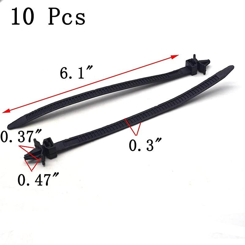 Cable Zip Ties 7quot x 03quot Heavy Duty Wire Ties with 80 Pounds Tensile StrengthNylon Push Mount Tie Wraps in Black10 Pcs