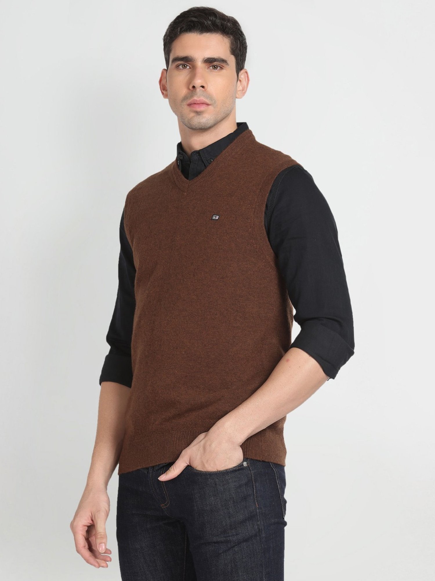 Arrow Sport Brown Regular Fit Sweater