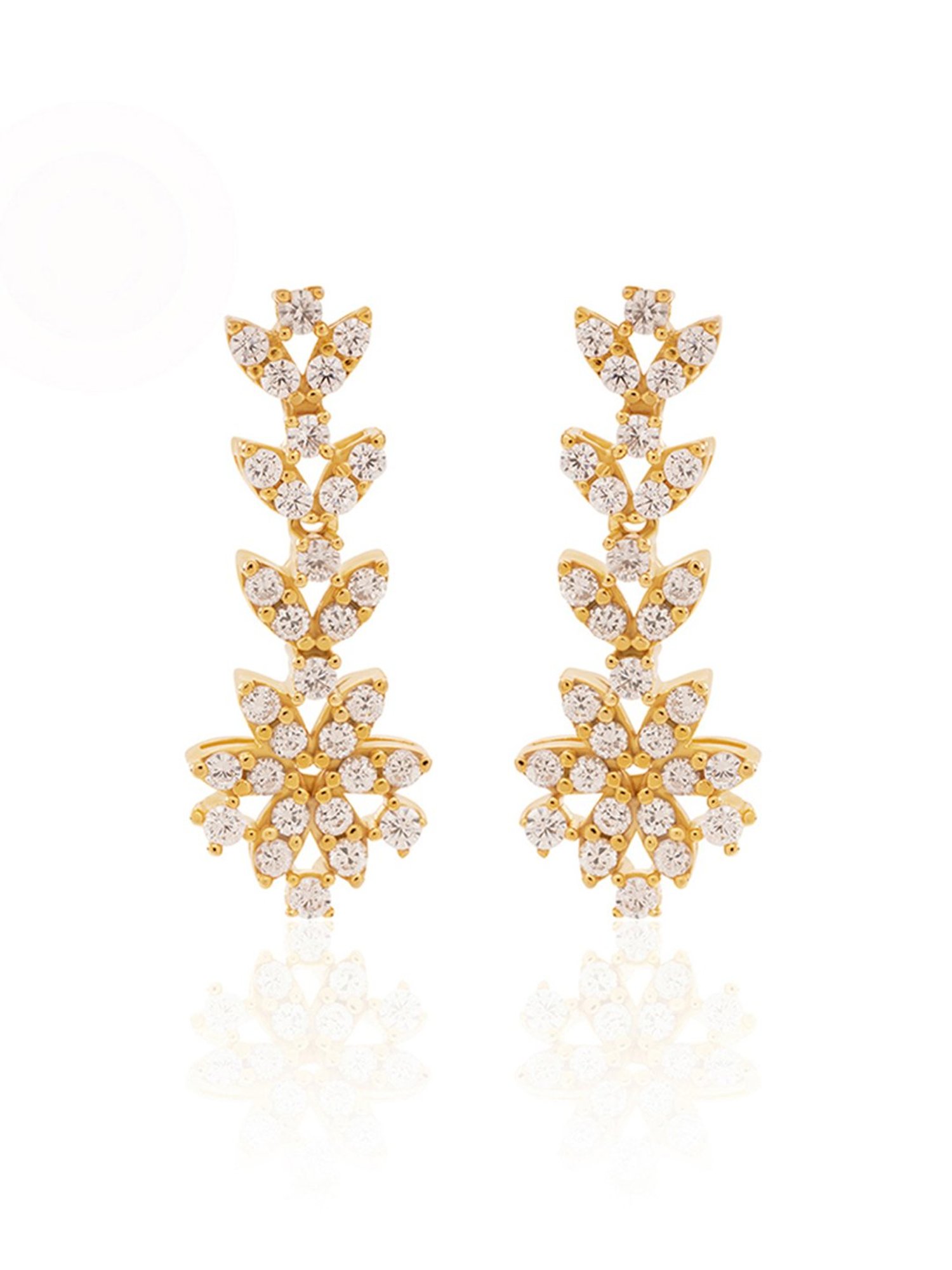 March by FableStreet 92.5 Sterling Silver Zircon Drop Earrings for Women