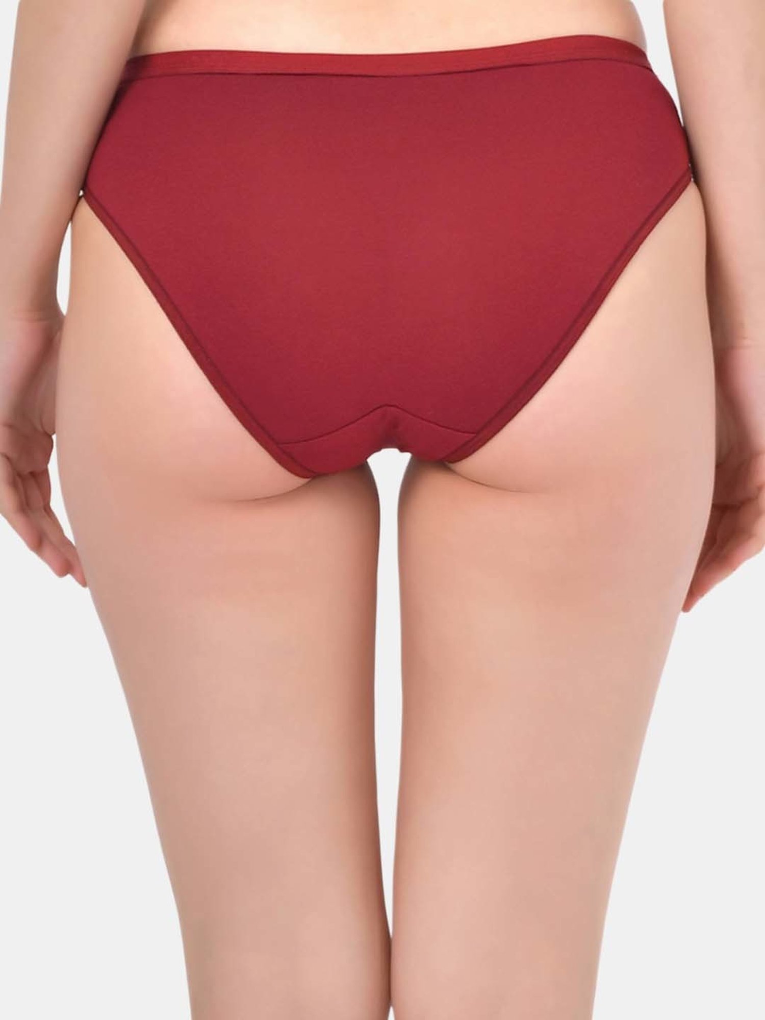 Bleeding Heart Maroon & Yellow Plain Panties - Pack Of 2