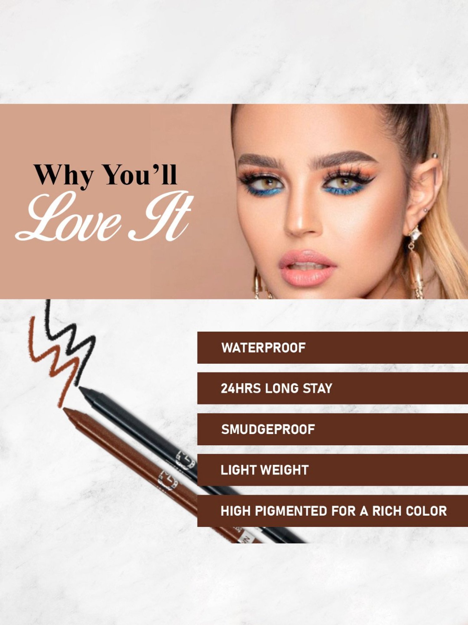 Matt Look Single Stroke Super Glide Eyeliner Kohl Kajal Deep Blue - 1.3 gm