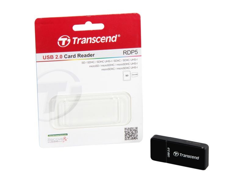Transcend TS-RDF5K USB 3.0 Support SDHC (UHS-I), SDXC (UHS-I), microSD, microSDHC (UHS-I), and microSDXC (UHS-I) Flash Card Reader