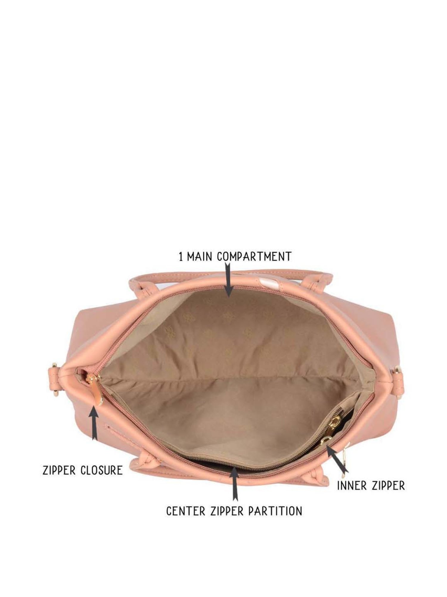 Baggit Pink Solid Medium Tote Handbag