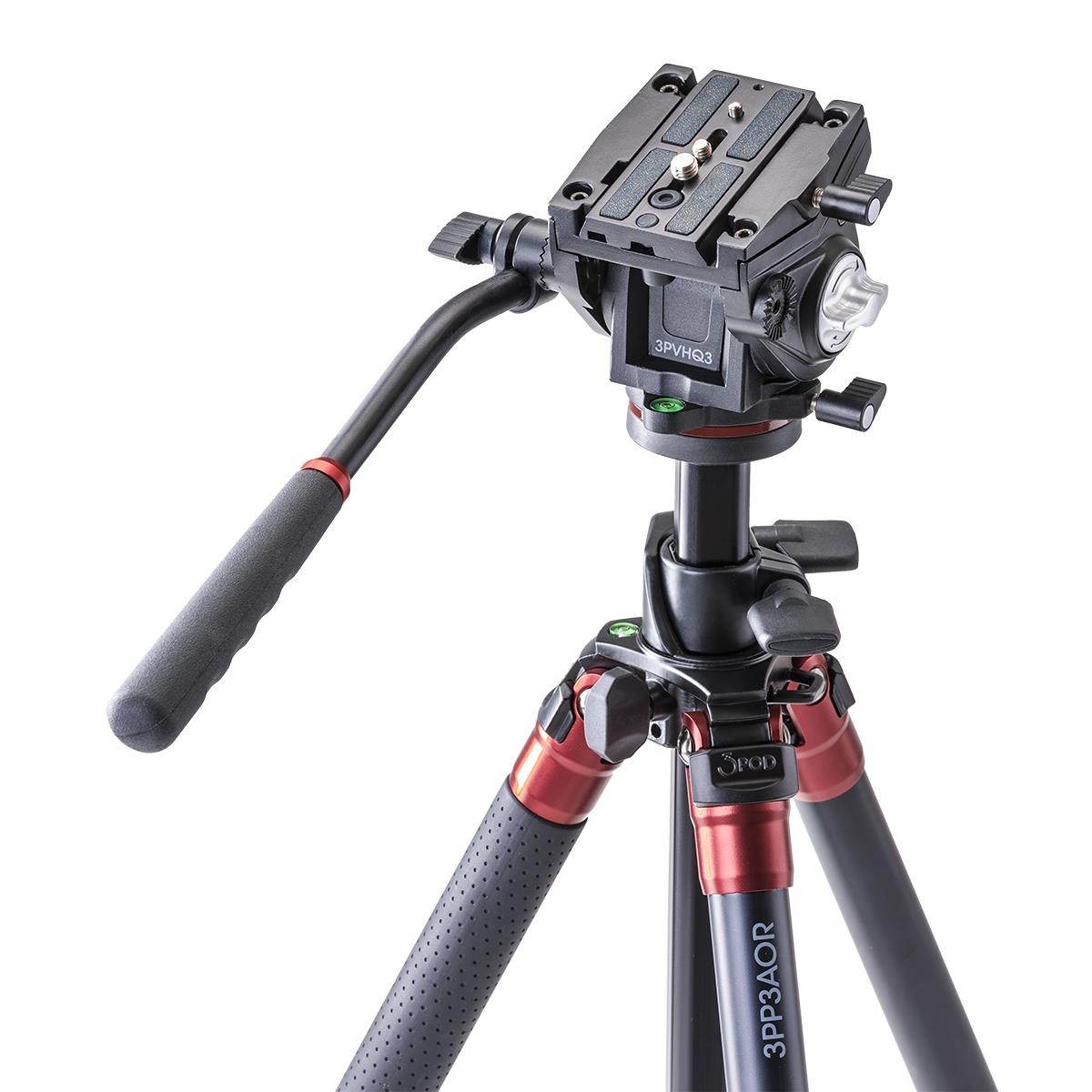 3Pod Orbit 4 Section Tripod with Q3 Fluid Video Head, Aluminum #3P-P4AOR-K4
