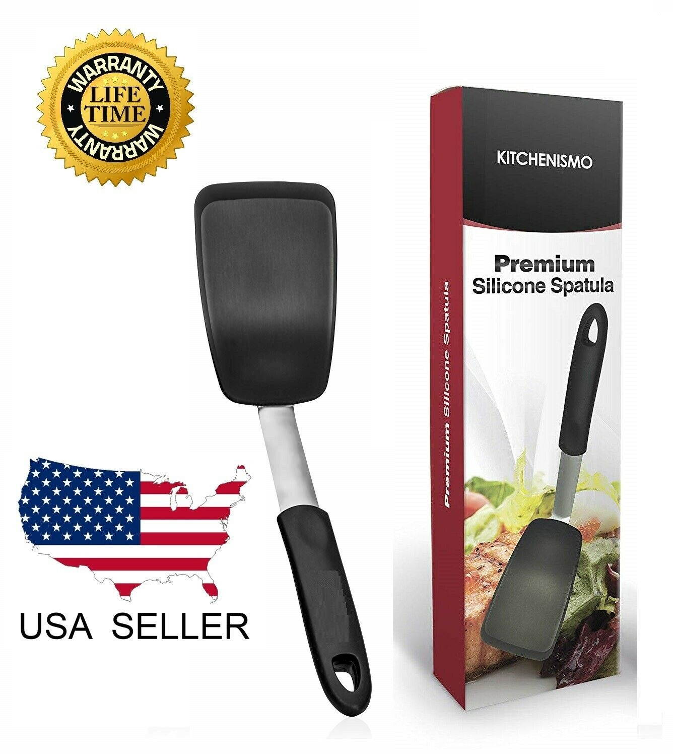 Spatula Silicone Turner Pancake Egg Heat Resistant 440 Degrees - Smaller