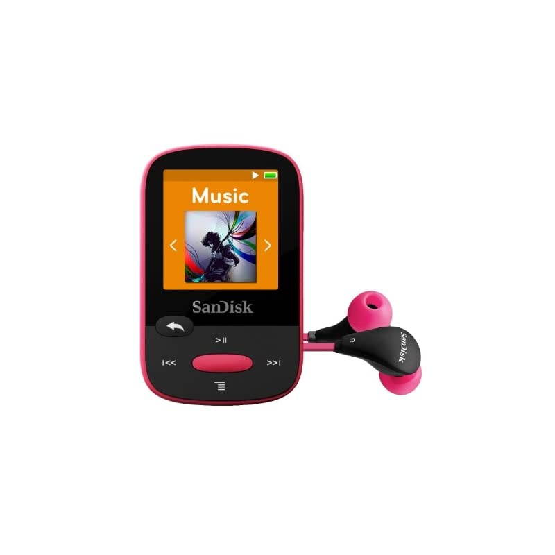 8GB Clip Sport MP3 Player Pink LCD Screen and FM Radio SDMX24008GG46P