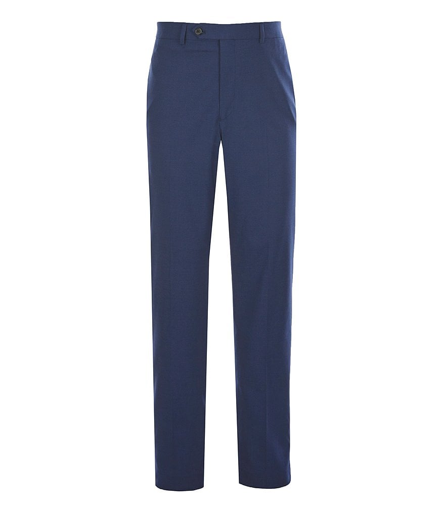 Hart Schaffner Marx Plaid Flat-Front Trouser Pants