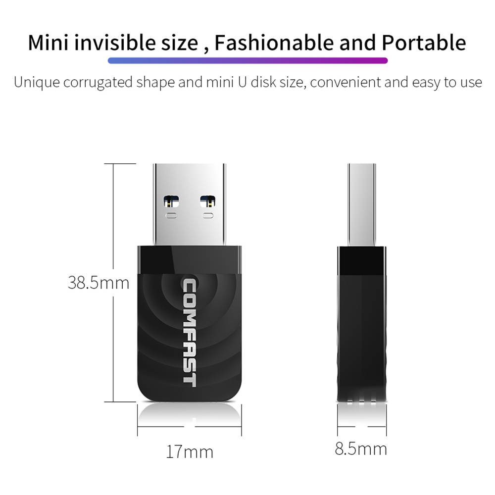 High Speed USB 3.0 Wireless Wifi Adapter Dual Band 2.4 +5 GHz 1300 Mbps 802.11AC 802.11 a/b/n/g/ac Wifi Antenna Network Card Wireless Adapter Support Windows XP/Vista/7/8/10 Mac OS