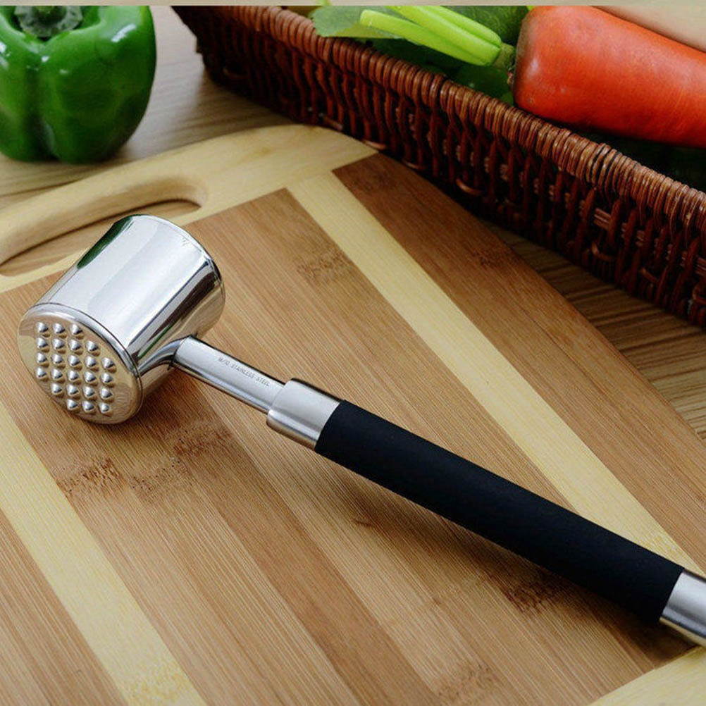 316 Stainless Steel Meat Hammer Steak Pounder Pork Mallet with Non-slip Handle