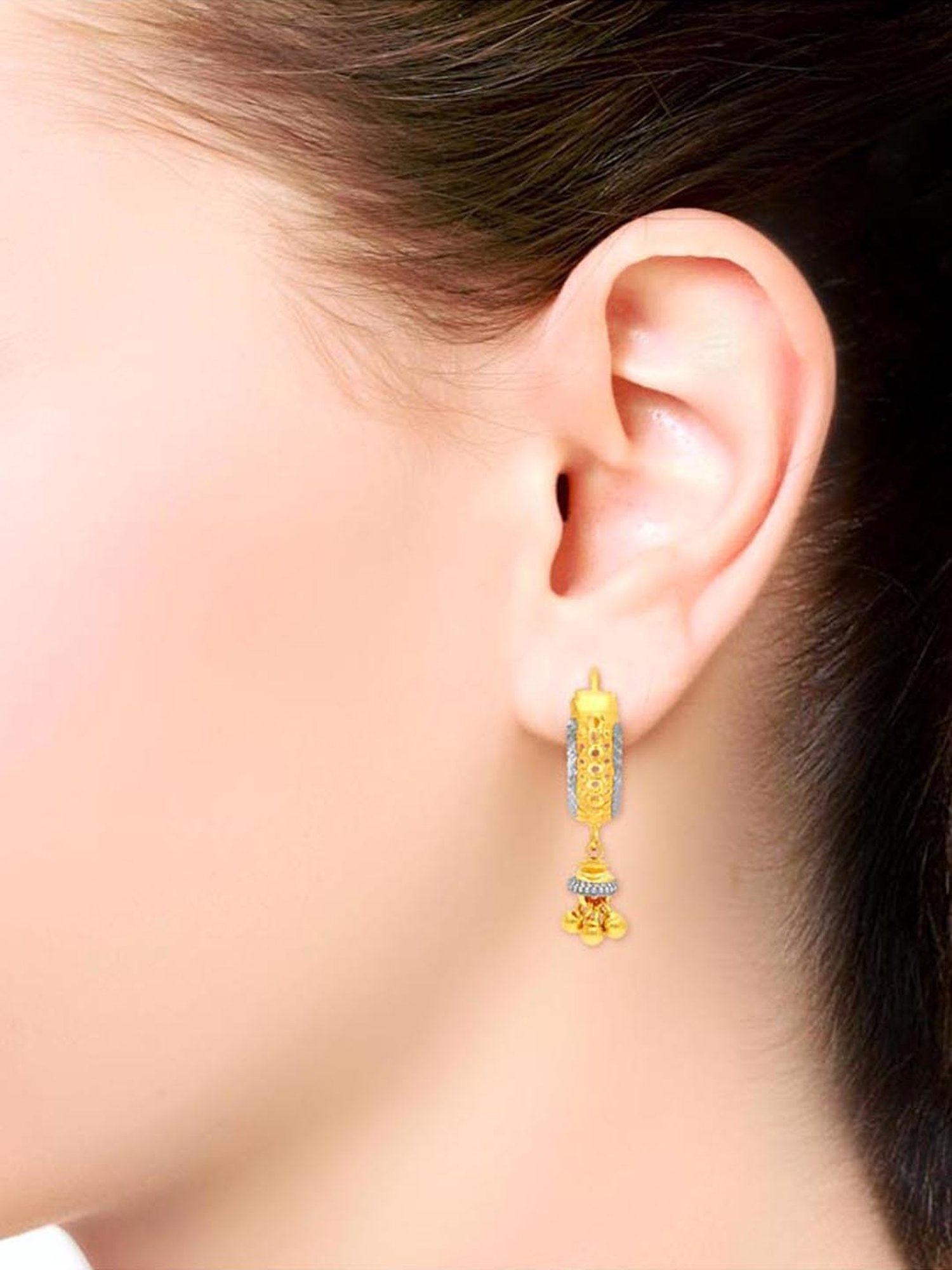 P.C. Chandra Jewellers 14 kt Gold Earrings