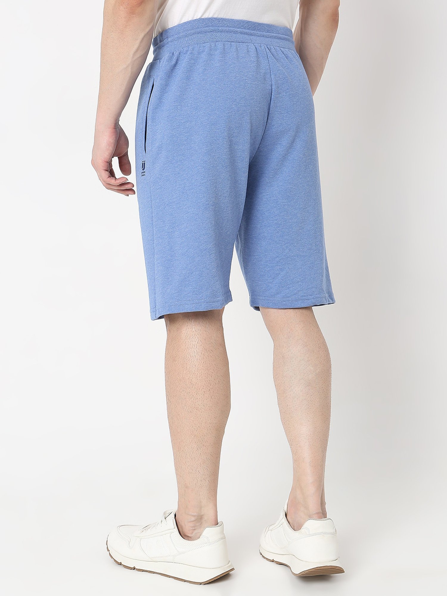 UnderJeans by Spykar Sky Blue Regular Fit Lounge Shorts