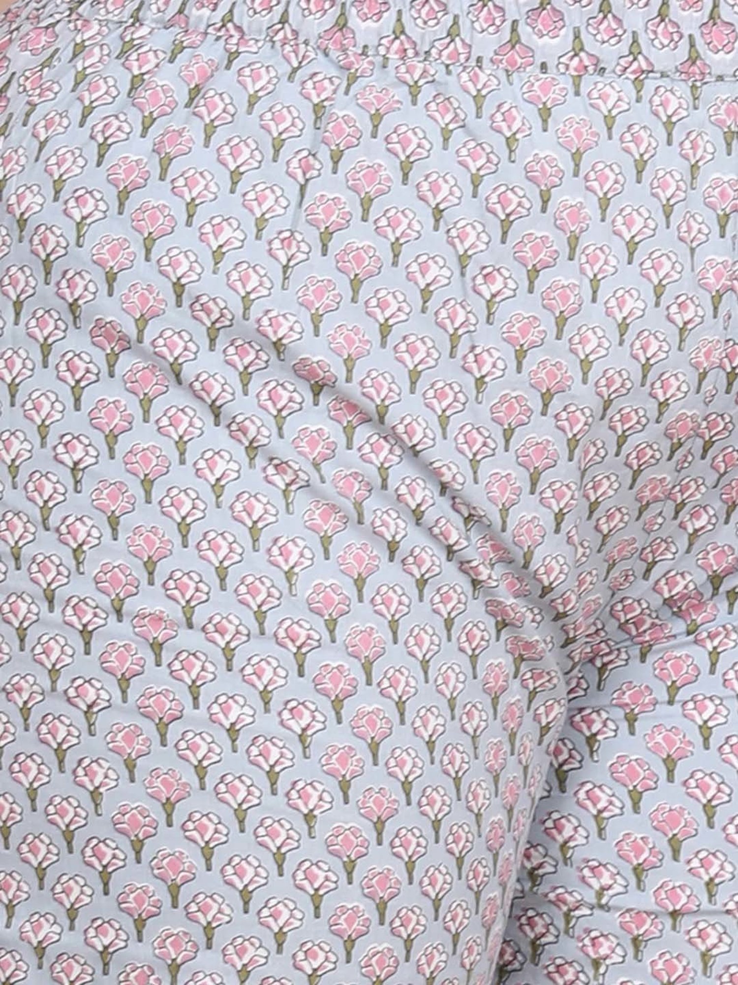 Miravan Blue Floral Print Plus Size Kurta With Palazzo & Dupatta