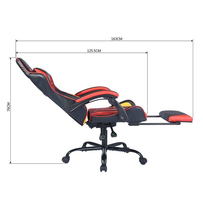 Gaming Chair with comfort Lumbar and Ergonomic Footrest , Office Computer Chair