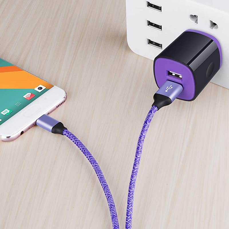 Type C Phone Charger  USB Wall Adapter Plug + 6ft C Charger Cable Compatible with LG Stylo 5 4 G8 G7 V50 V40 V35 ThinQ Q7 Plus V30 V20 G6 G5 Samsung Galaxy A50 10E A20 A80 OnePlus 7 Pro 6T 5