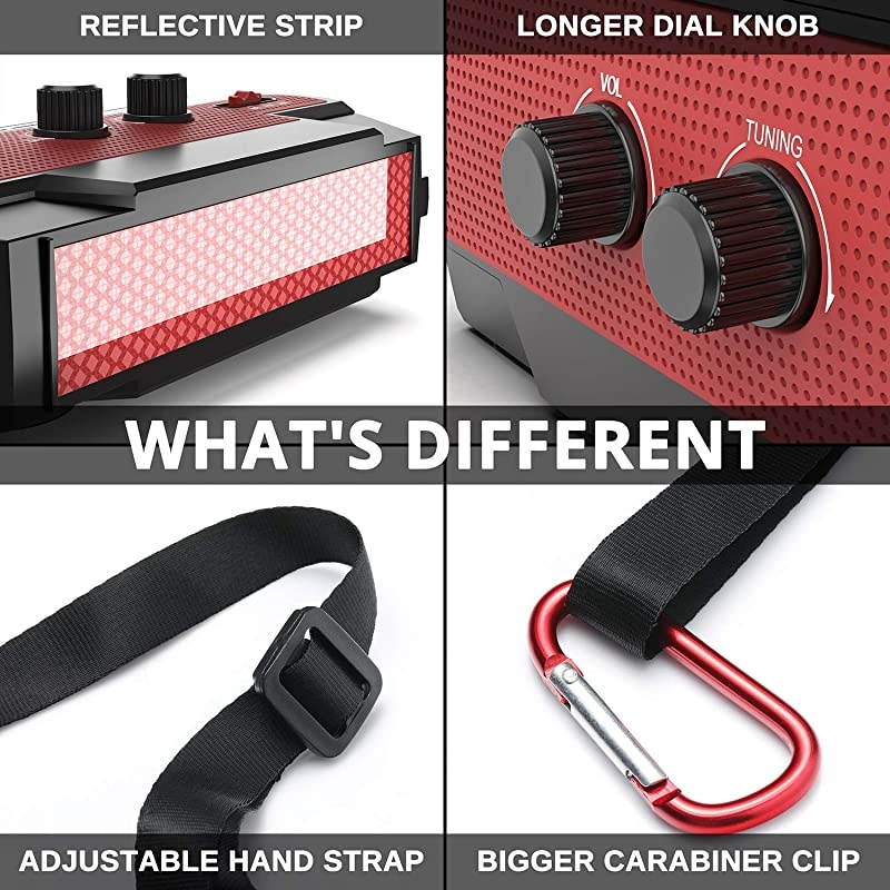 Newest Raddy SW3 4000mAh Emergency Radio Hand Crank SolarPowered FMAMNOAA Weather Radio with 3 Types of Flashlight SOS Alarm Reflective Strip Cell Phone Charger