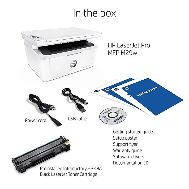 HP LaserJet Pro M29w Wireless All-in-One Laser Printer, Works with Alexa (Y5S53A)