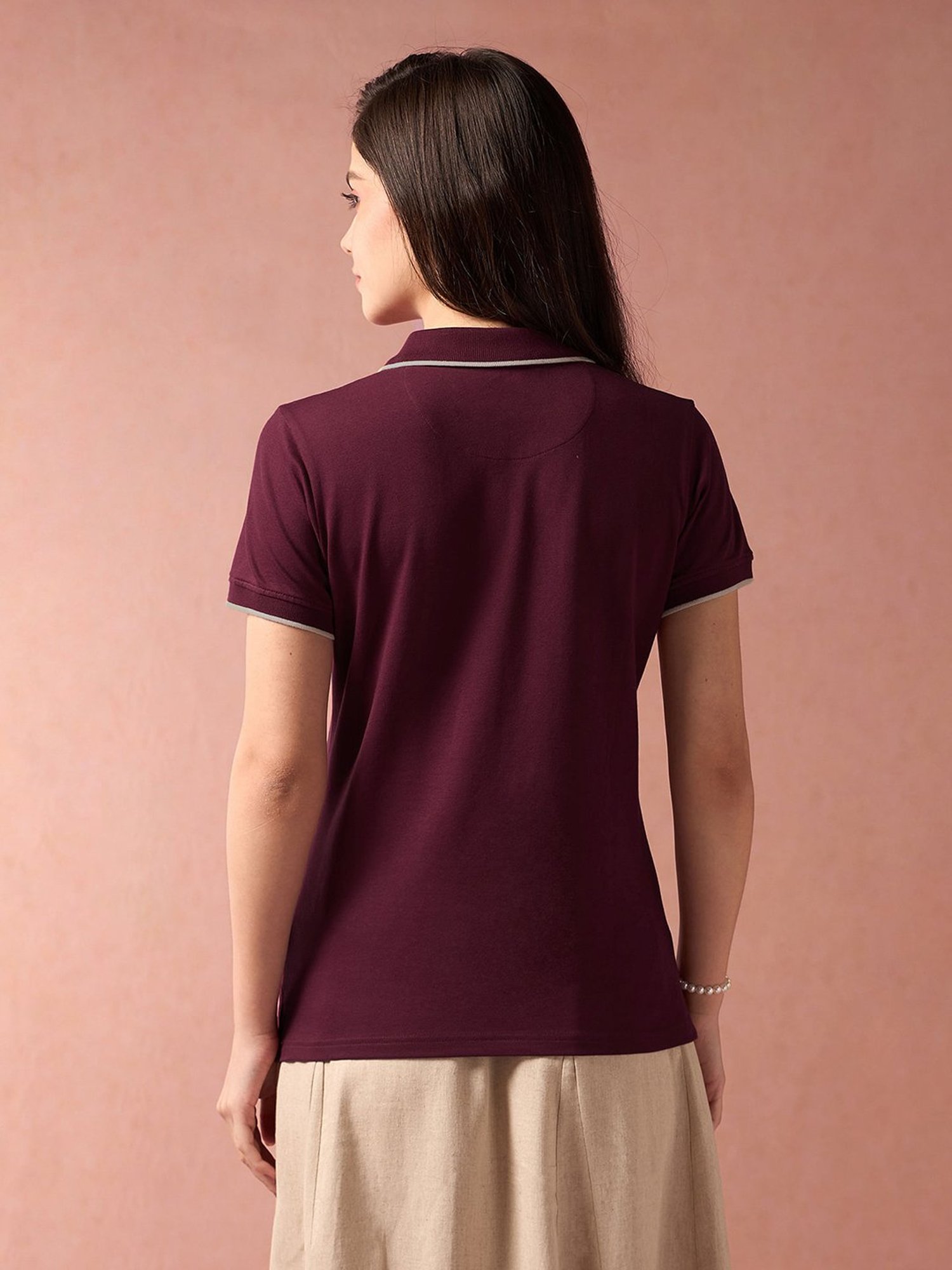 U.S. Polo Assn. Maroon Logo Print Polo T-Shirt