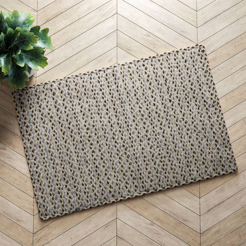2'X3' Geometric Design Braided Accent Rug Gray - Project 62™