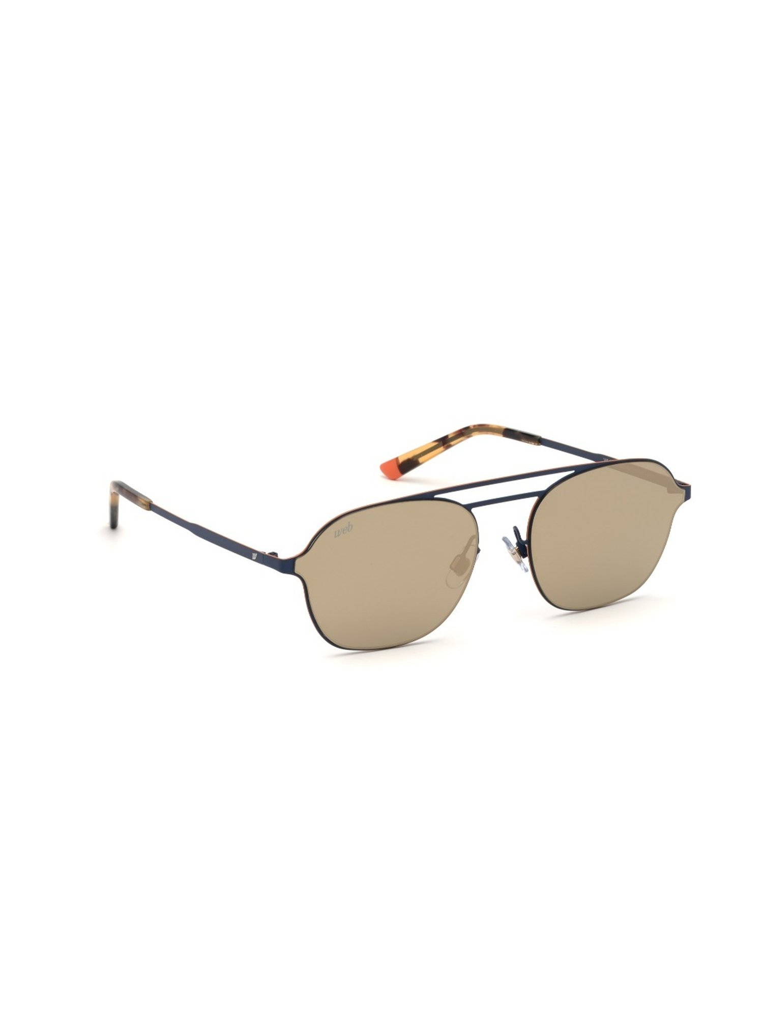 Web Eyewear Brown Pilot Unisex Sunglasses Designed in Italy