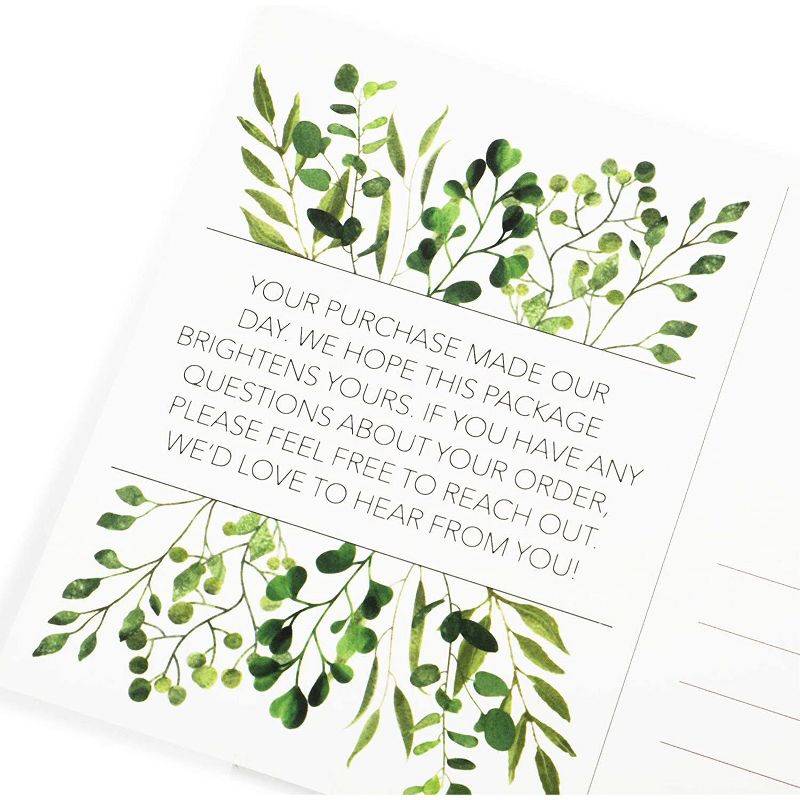 Pipilo Press 48-Pack Thank You For Your Order Postcards, Green Floral Design (4 x 6 In)