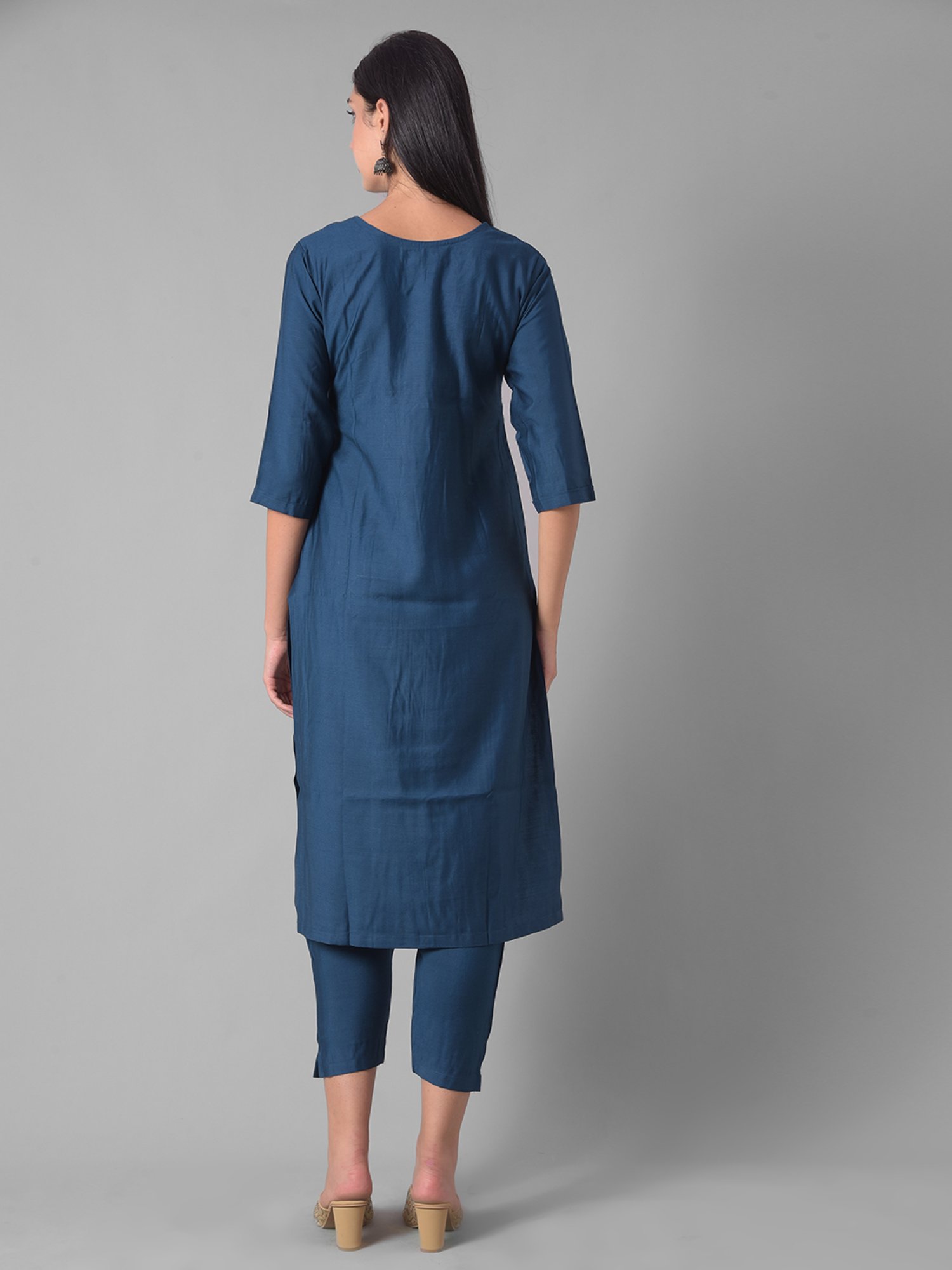 Dollar Missy Blue Embroidered Kurta With Pants