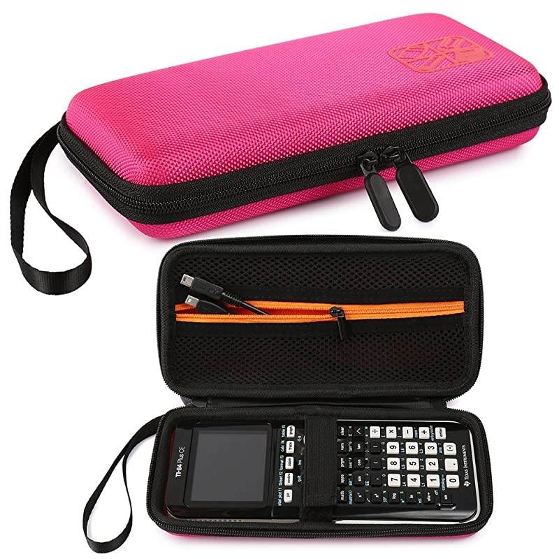 Carrying Case Storage for Graphing Calculator Texas Instruments TI-83 Plus TI-84 Plus CE EVA Case Travel Bag Protective Pouch (Pink)