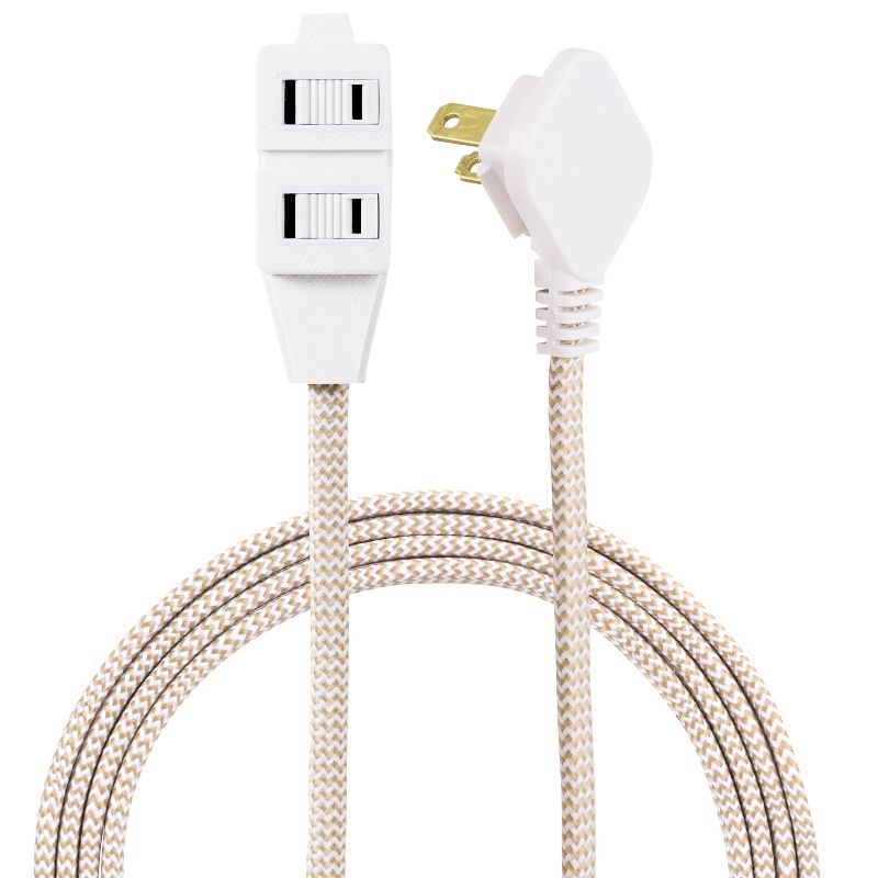 Cordinate 8' Basic Extension Cord Tan/White
