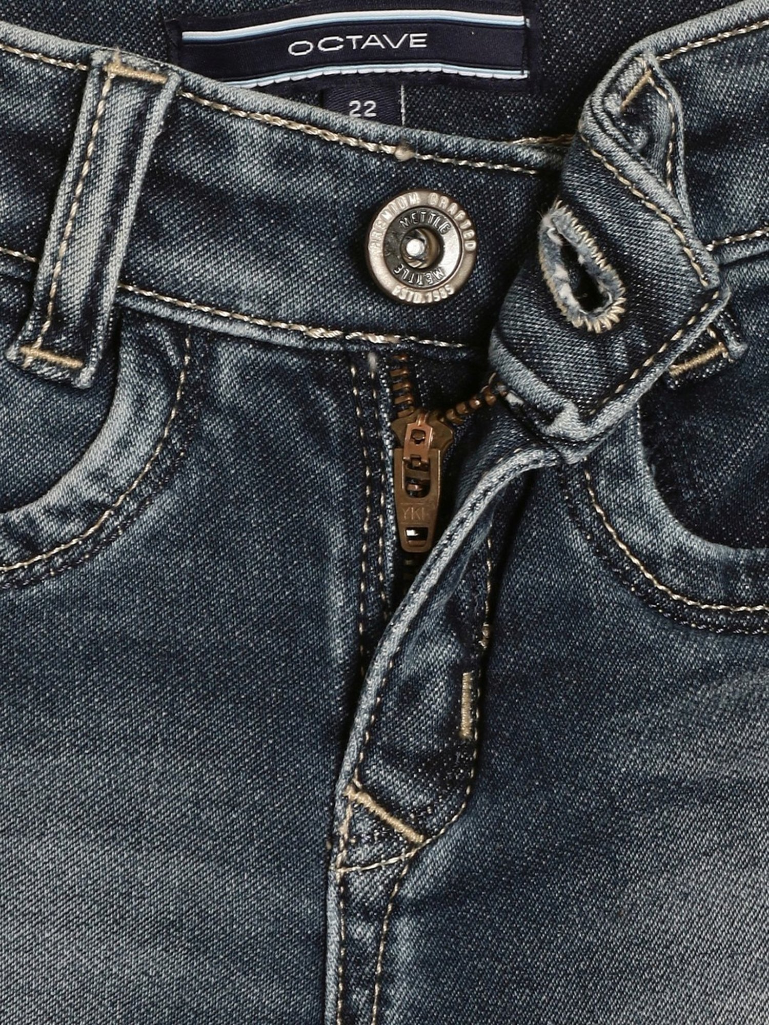 Octave Boys Espresso Grey Cotton Washed Jeans