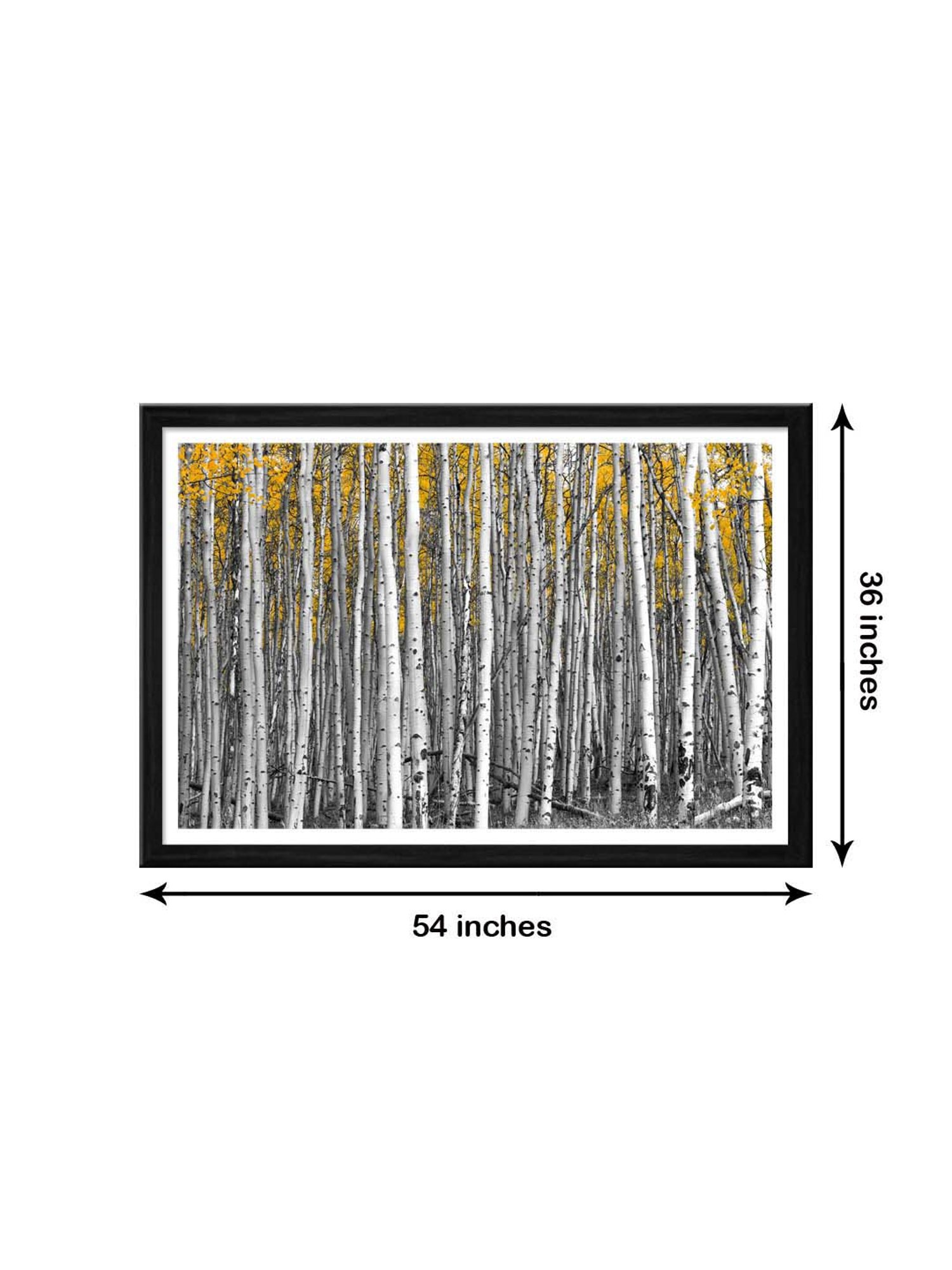 999store Grey & Yellow Trees Forest Canvas Painting