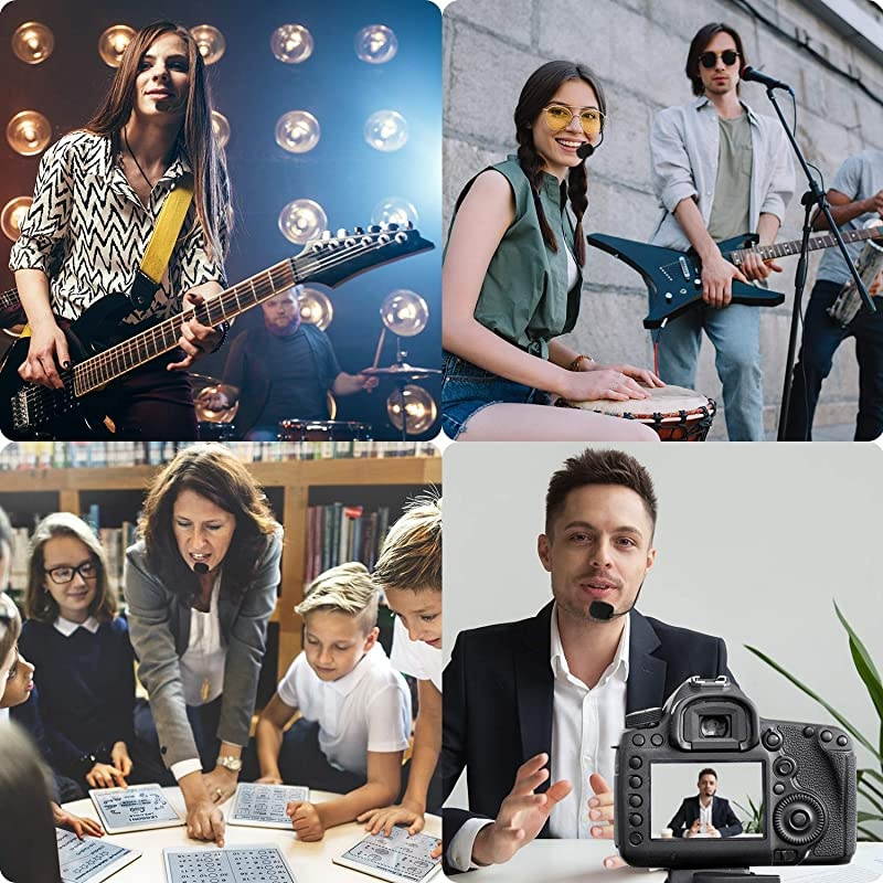 Wireless Microphone Headset, Uhf Headset Mic System, LED Display, 160ft Range,Headset Mic & Handheld Mic 2 in 1 for Voice Amplifier Speakers PA System, 1/8''&1/4'' Plug-Not Support iPhone/AUX