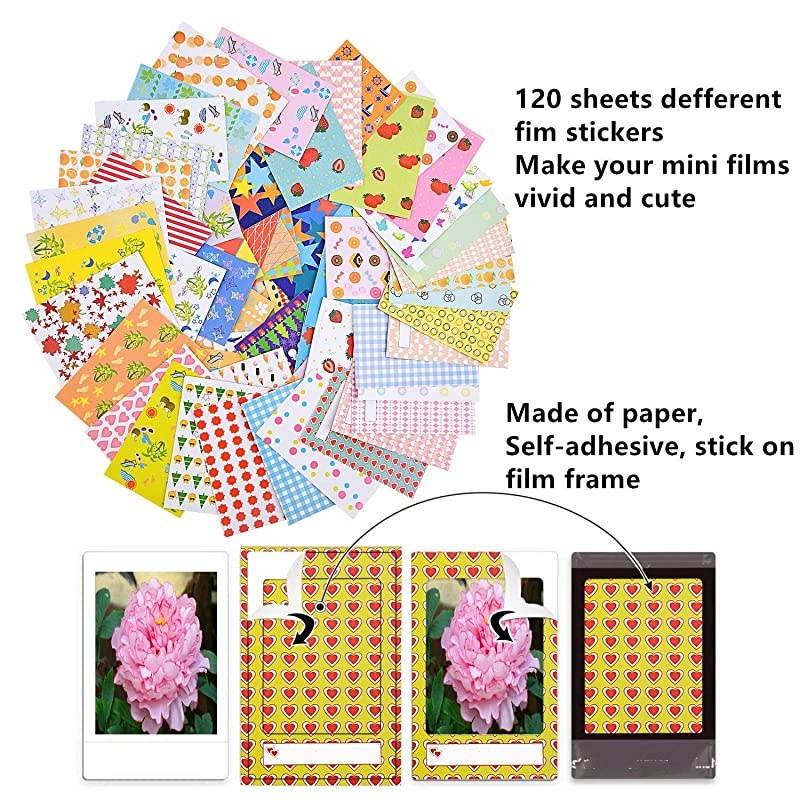 Accessories Bundle Kit Set Compatible with Fujifilm Instax Mini 90 Instant Film Camera, Accessory Include Case, Album, Stickers, Photo Frames, Hanging Frame, Filter, Strap, Brown