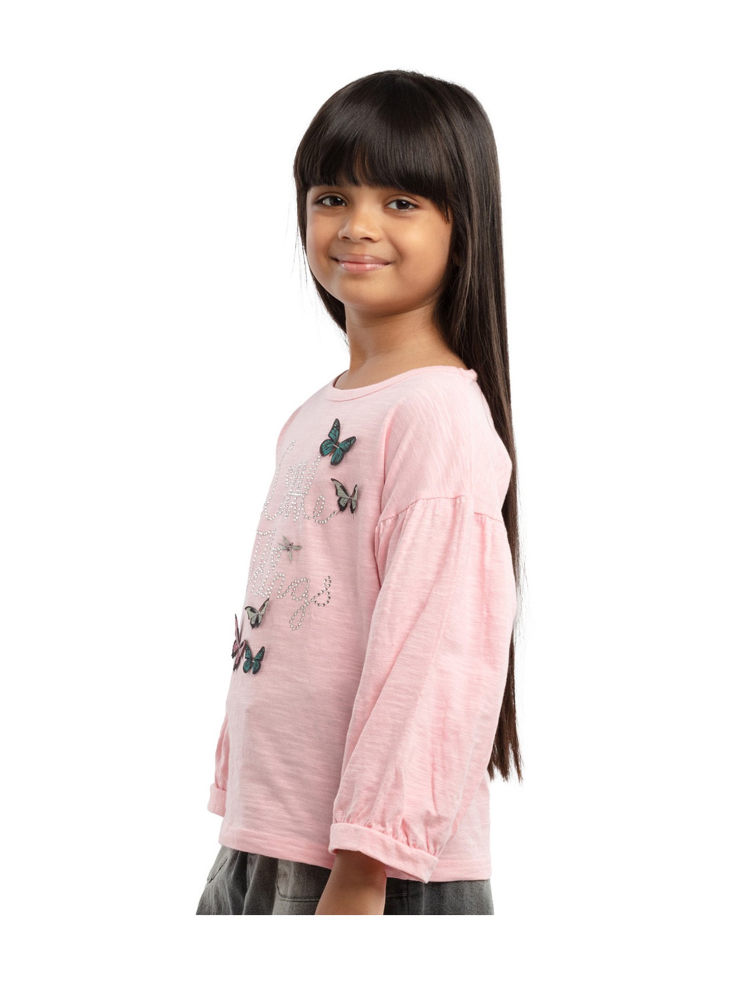 Tiny Girl Kids Pink Solid Top