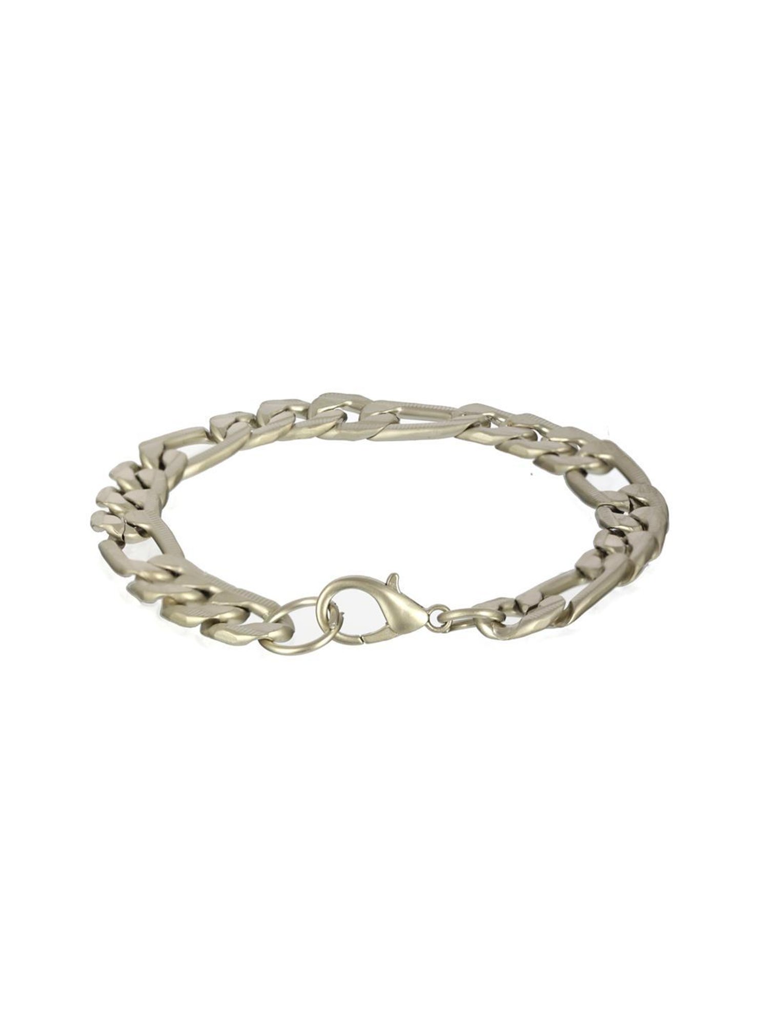 Bold by Priyaasi Figaro Link Chain Silver-Plated Bracelet for Men