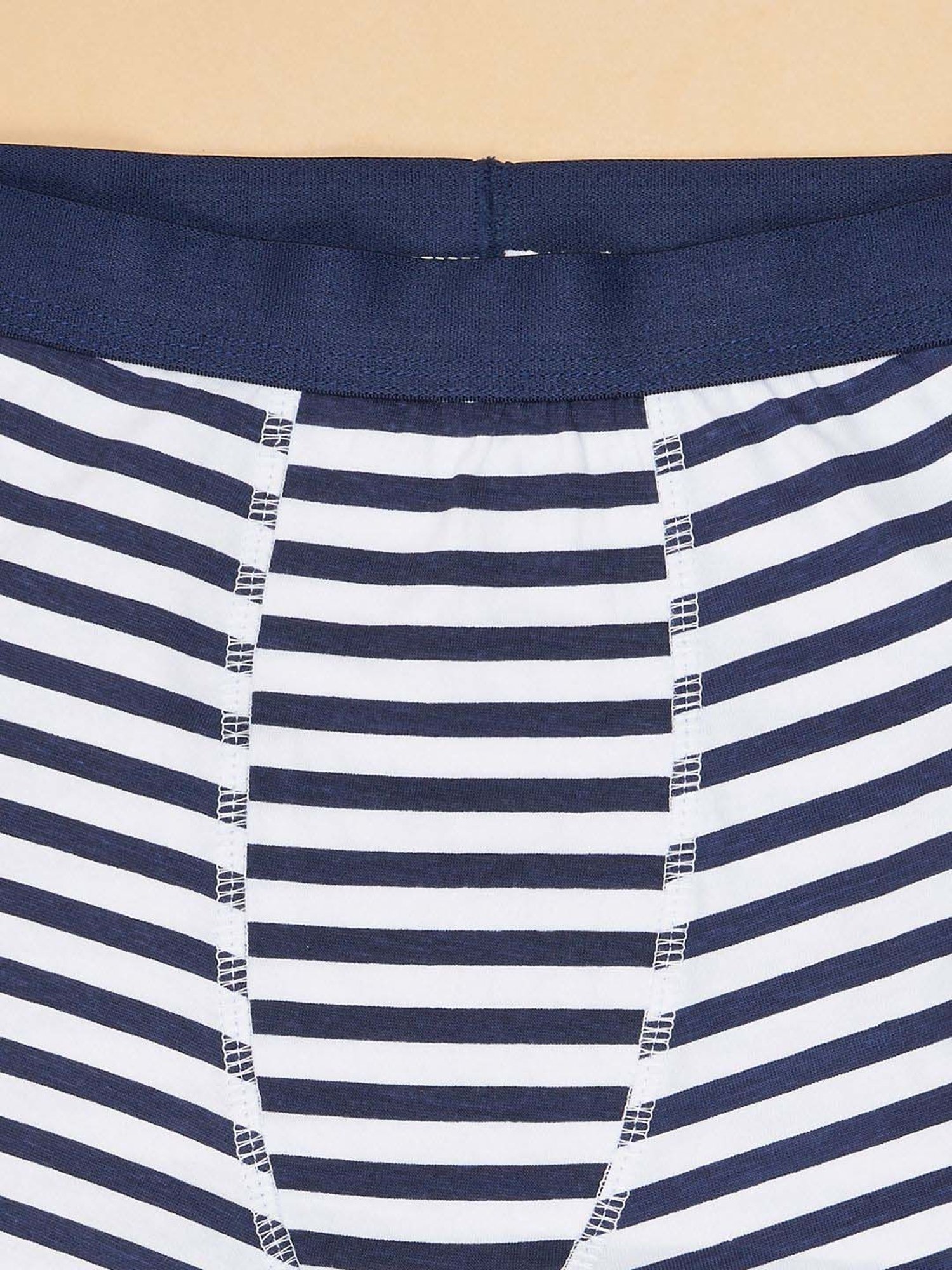 Pantaloons Junior Kids Navy & White Cotton Printed Trunks (Pack of 2)