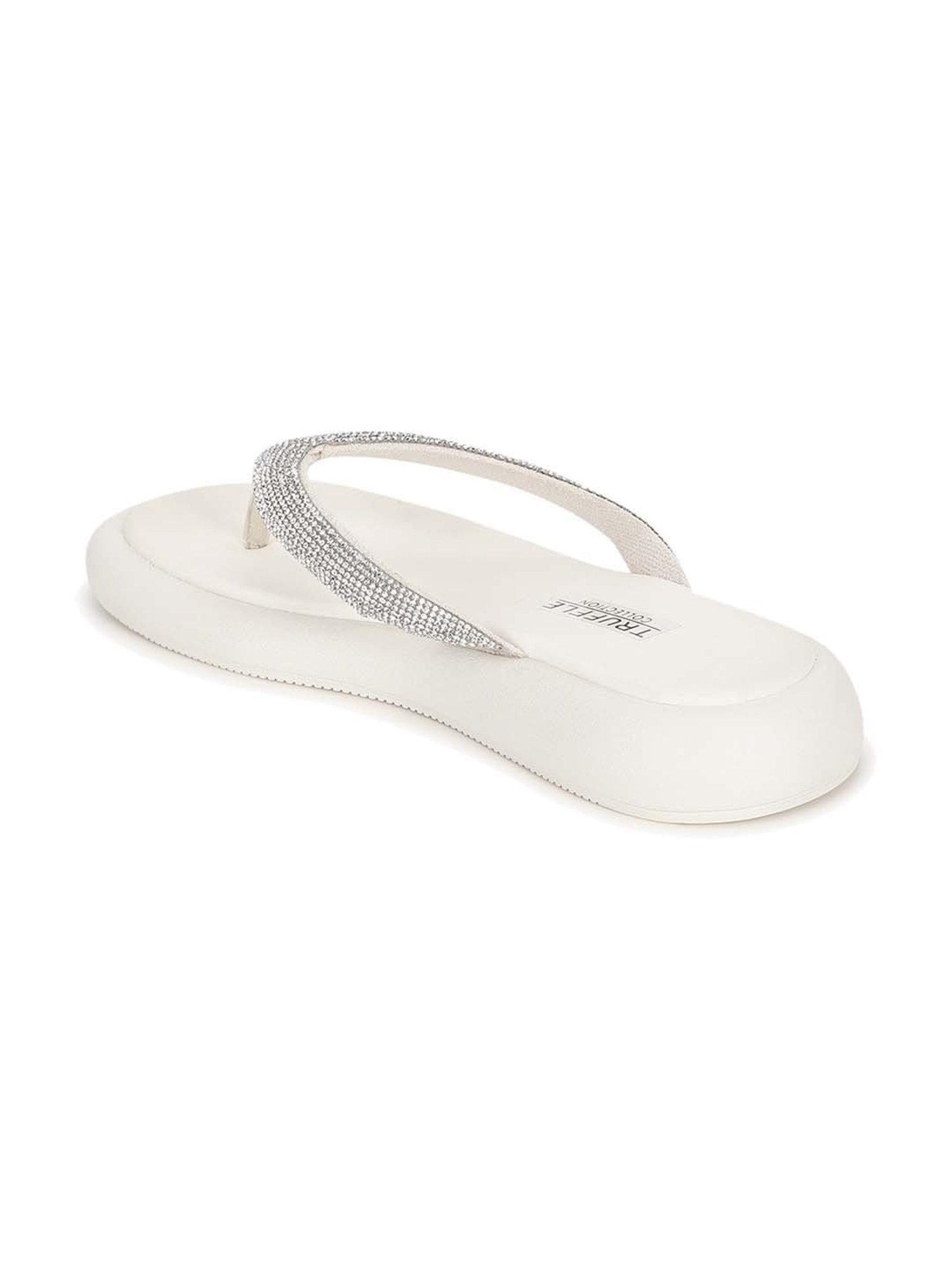 Truffle Collection Women's Off White Thong Sandals