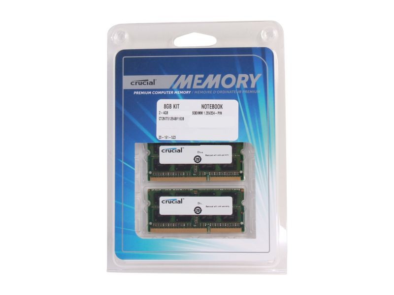 Crucial 4GB 204-Pin DDR3 SO-DIMM DDR3L 1600 (PC3L 12800) Laptop Memory Model CT51264BF160B