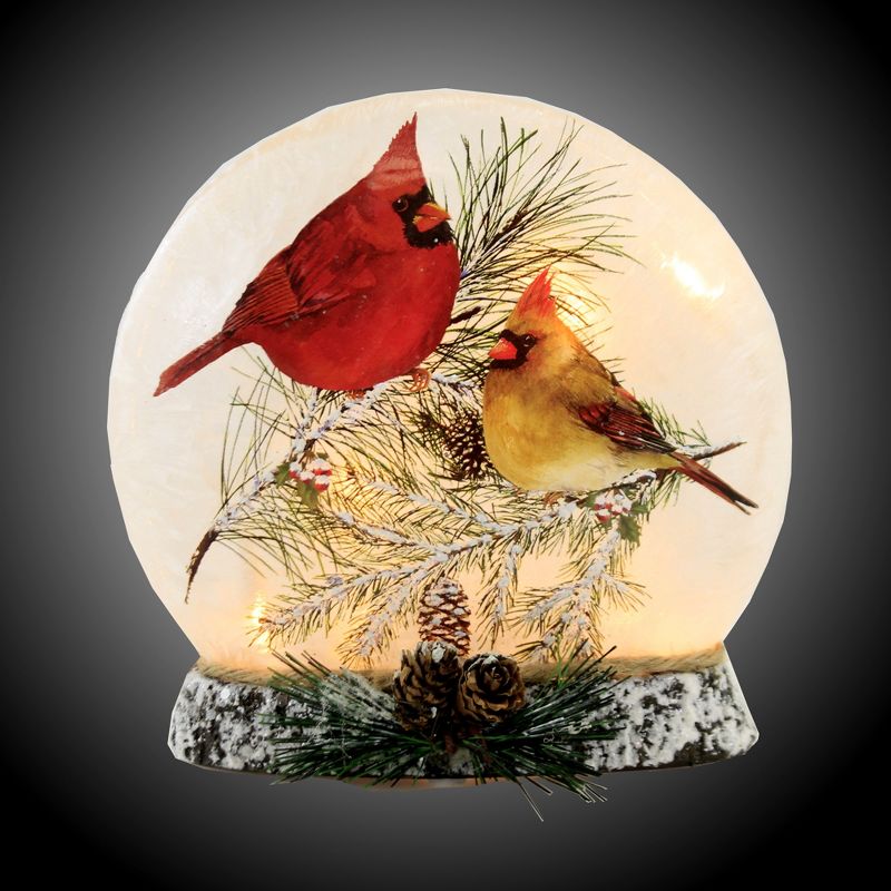 Stony Creek 6.75" Christmas Cardinals Sm Orb Pre-Lit Electric Red Birds  -  Novelty Sculpture Lights