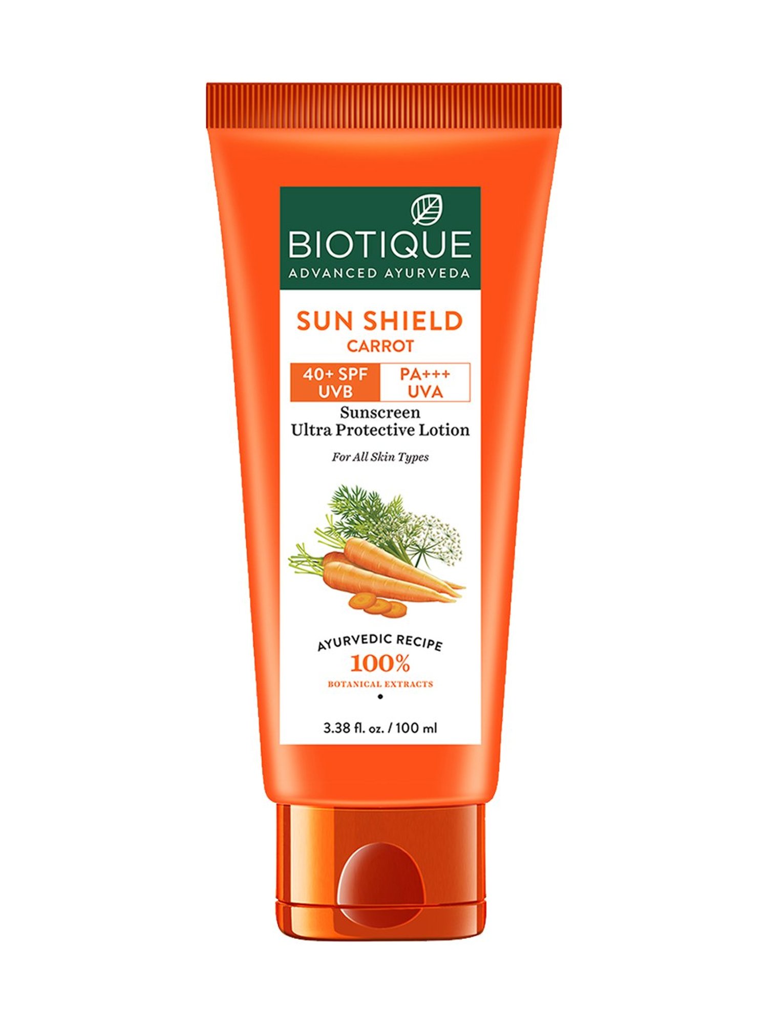 Biotique Sun Shield Carrot SPF 40 Sunscreen Lotion - 100 ml