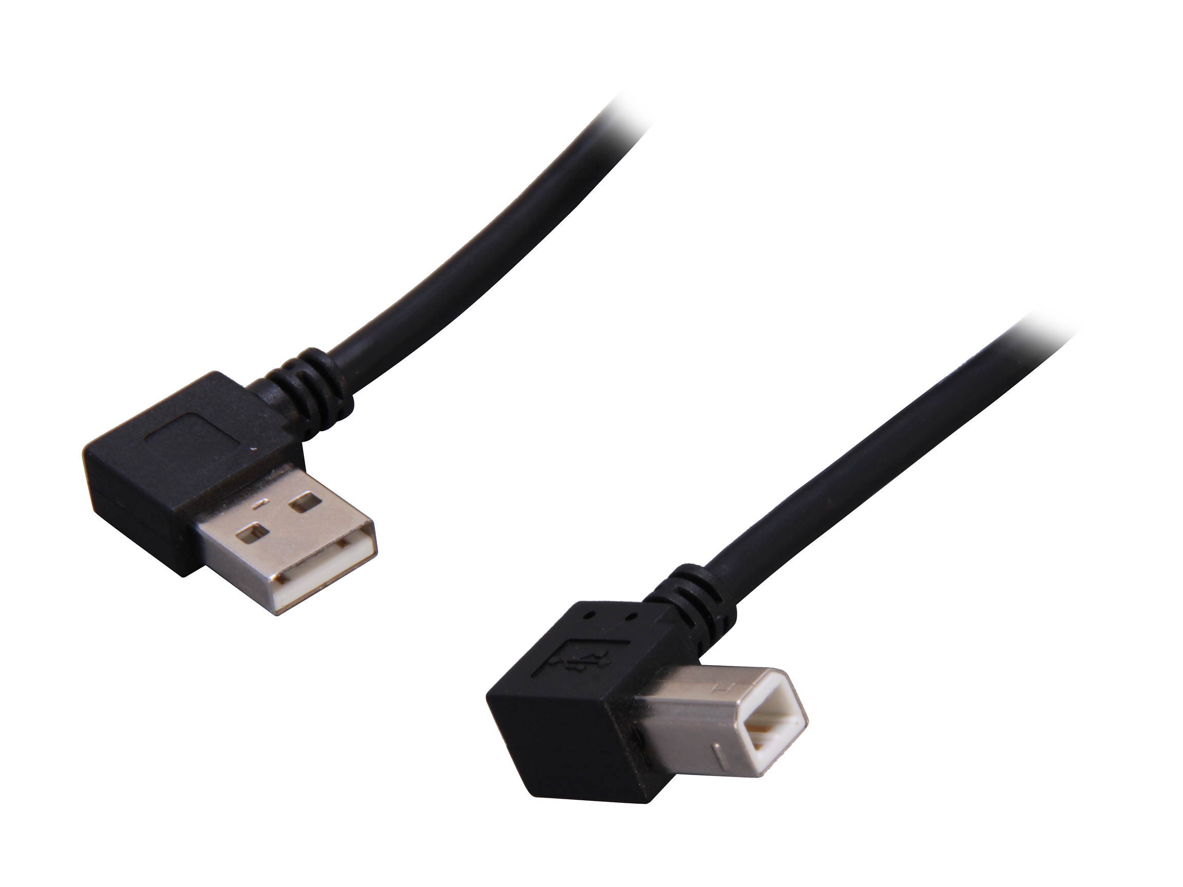 StarTech.com USB2HAB2RA3 3 ft / 91cm A Right Angle to B Right Angle USB Cable - 0.91m Right Angle USB 2.0 - 1x USB A 1x USB B - Black