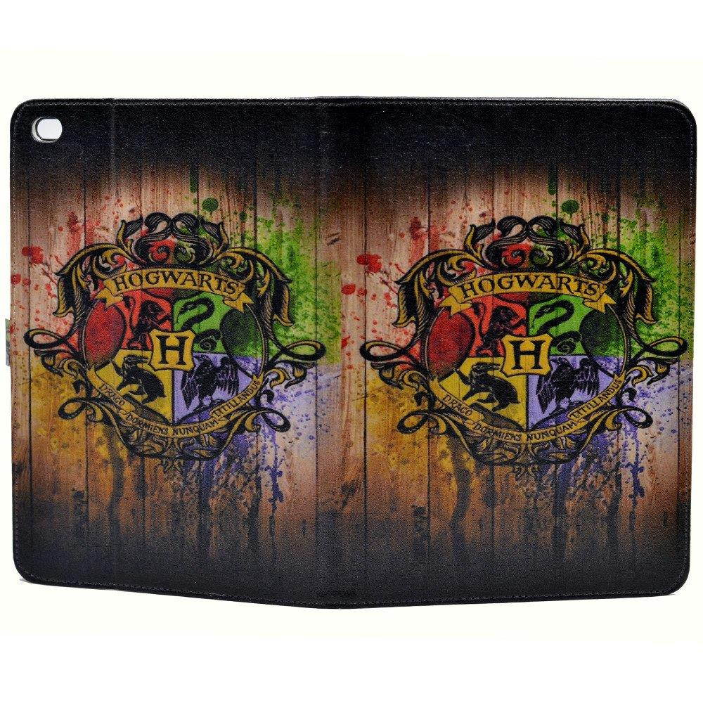 Unique! Hogwarts Art Colorful Paint Splatter Pattern Leather Flip Stand Case Cover for 2015 Apple iPad Mini 4 (4th Generation iPad mini4)