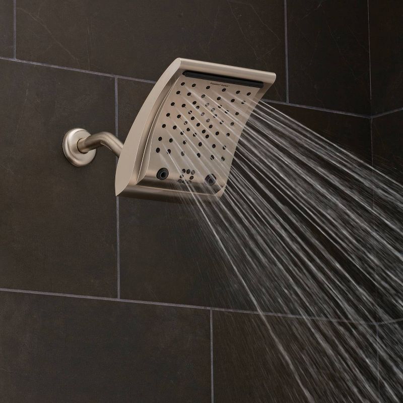 6 Setting Contour Rain Shower Head Brushed Nickel - Oxygenics