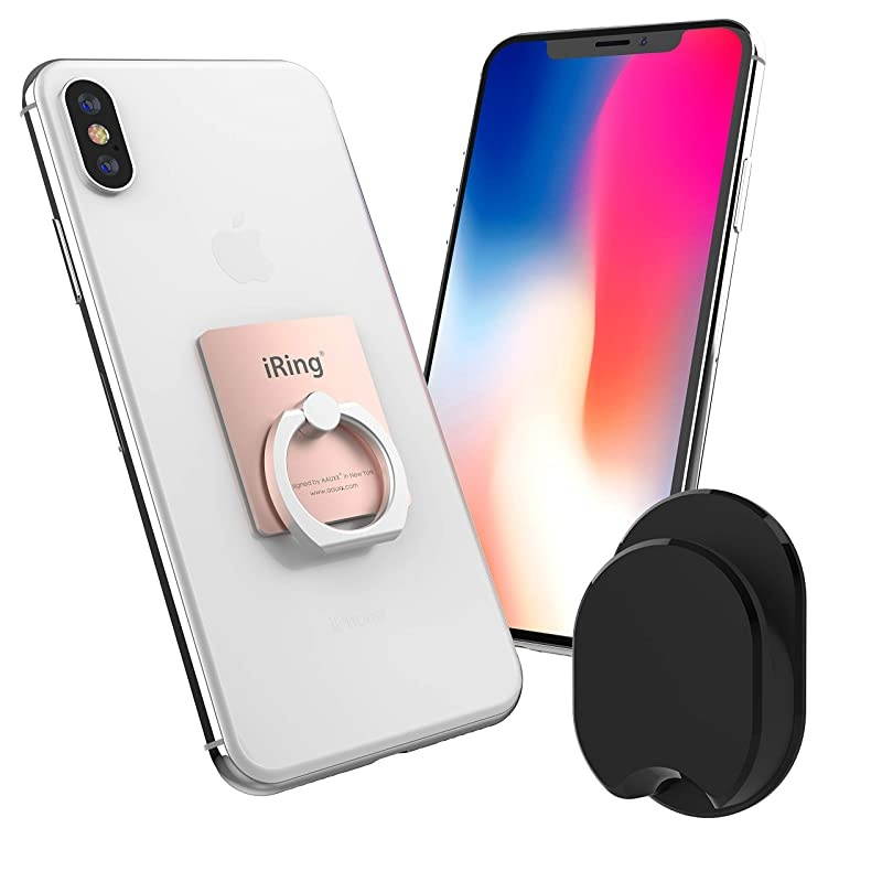 Original - Include Hook Mount for Wall or Car Cradle. AAUXX Cell Phone Ring Grip Finger Holder, Mobile Stand, Kickstand, iPhone, Android, Smartphones, Tablets. (Grey)