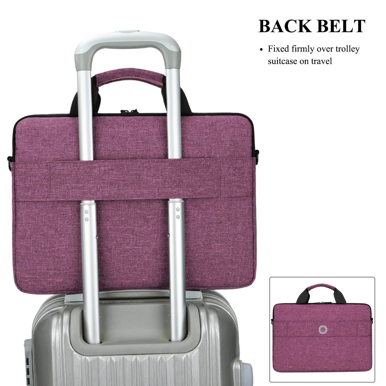 BRINCH 15.6 Inch Laptop Shoulder Bag,Classic Lightweight Slim Portable Laptop Messenger Sleeve Case for Work / Travel,Fits 15 - 15.6 Inches Laptop / Notebook / MacBook / Ultrabook Computer,Black