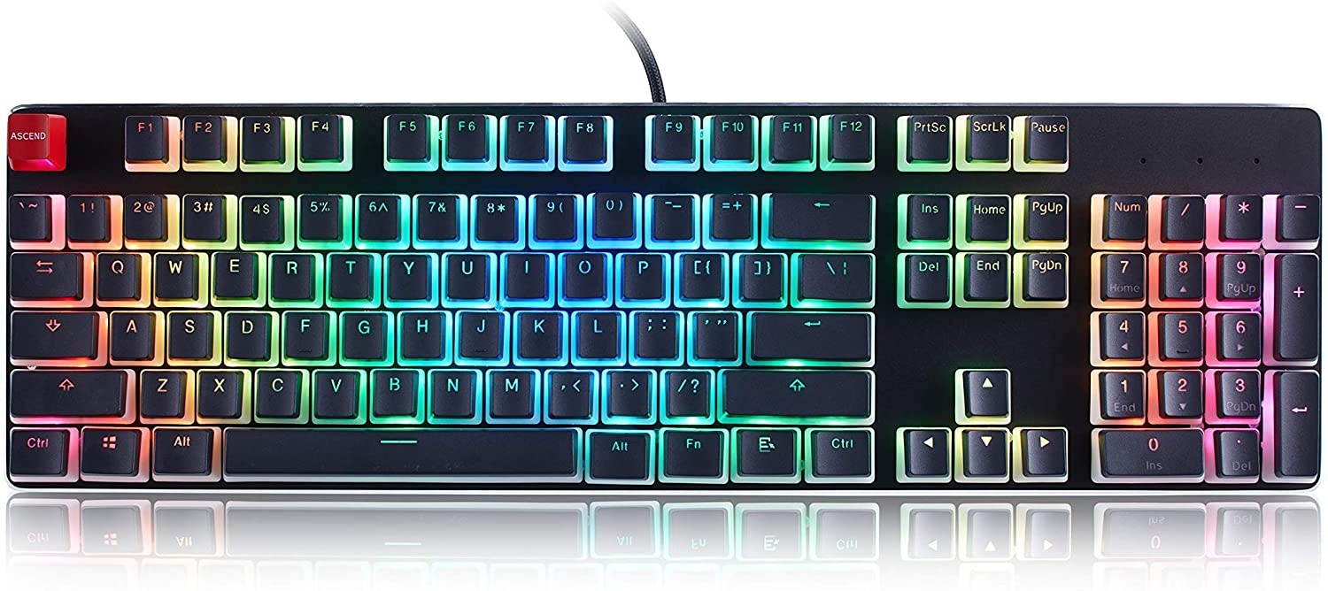 Glorious Aura Keycaps for Mechanical Keyboards | Full Size 104 Key, TKL, Compact Size Compatible (BLACK) + Glorious O-Ring Switch Noise Dampeners for Cherry MX Keyboard | 120x - 70A Thick Hard(BUNDLE)