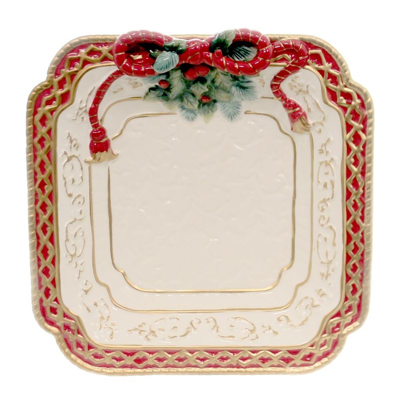 Tabletop 11.25" Poinsettia Dessert Plate Christmas Dinner Cosmos Gifts Corp.  -  Serving Platters