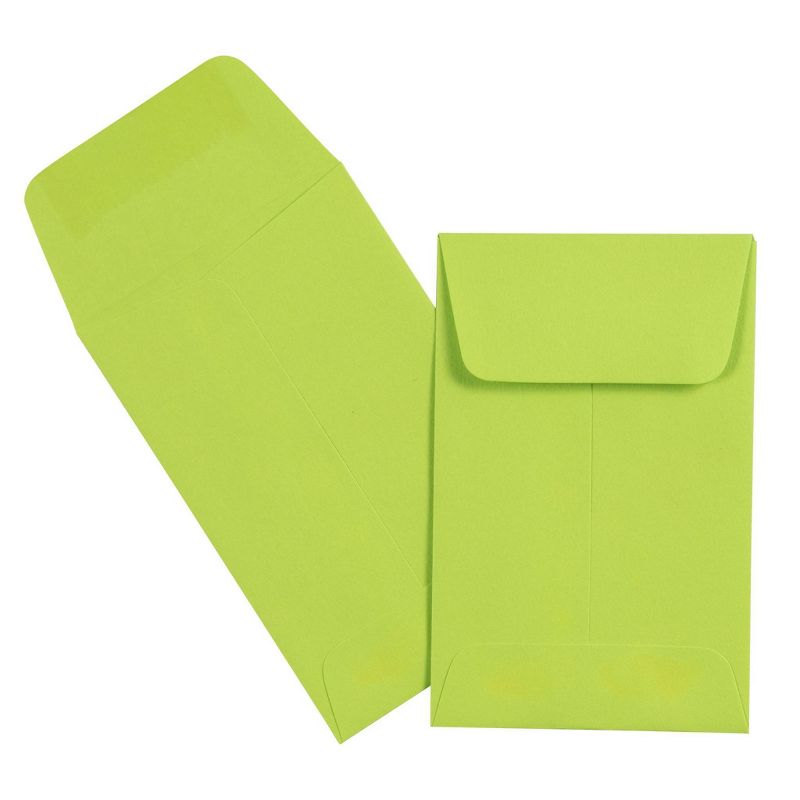 JAM Paper 50pk 2 1/4"x3 1/2" #1 Coin Business Envelopes - Lime Green