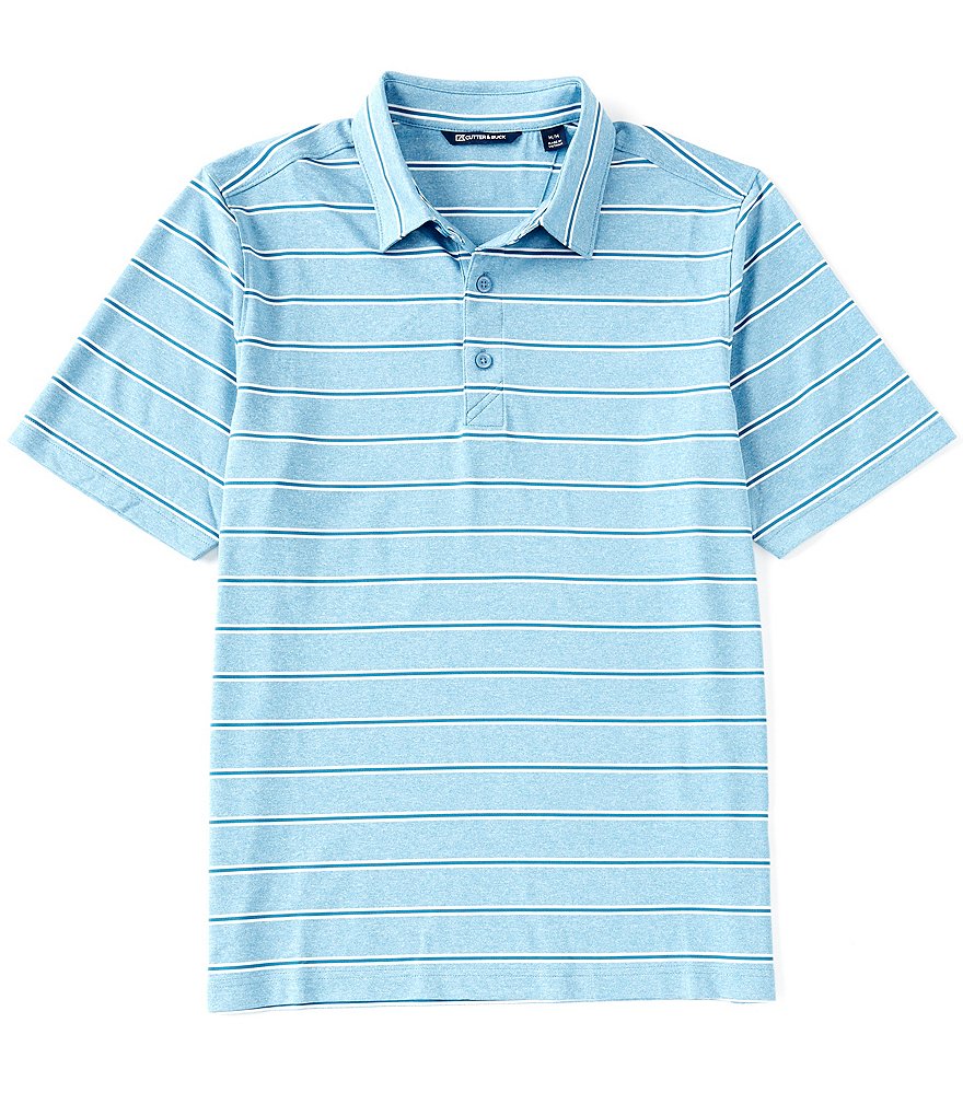 Cutter & Buck Forge Heather Stripe CB DryTec Short-Sleeve Polo