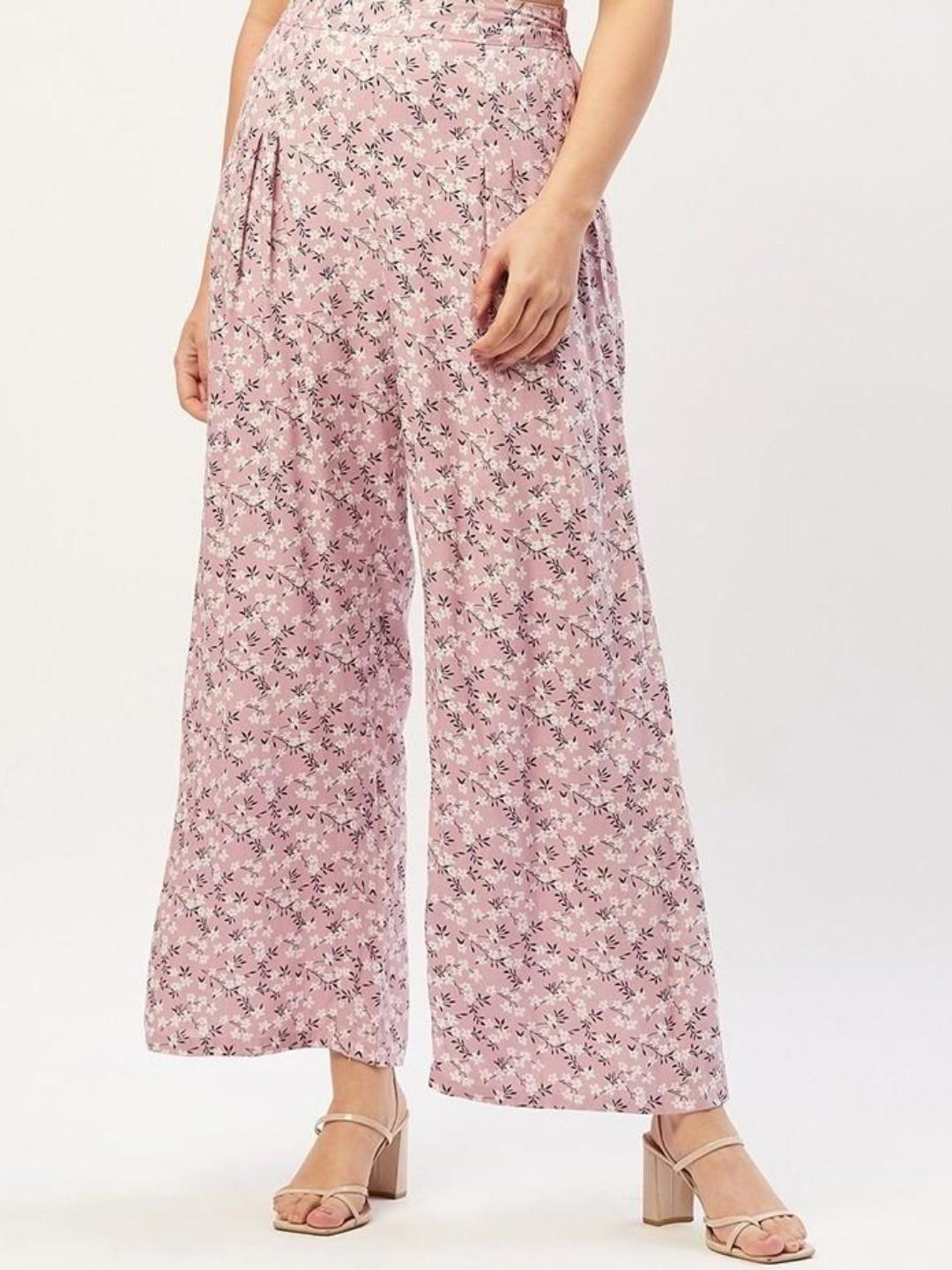 Anvi Be Yourself Pink Floral Print Trousers
